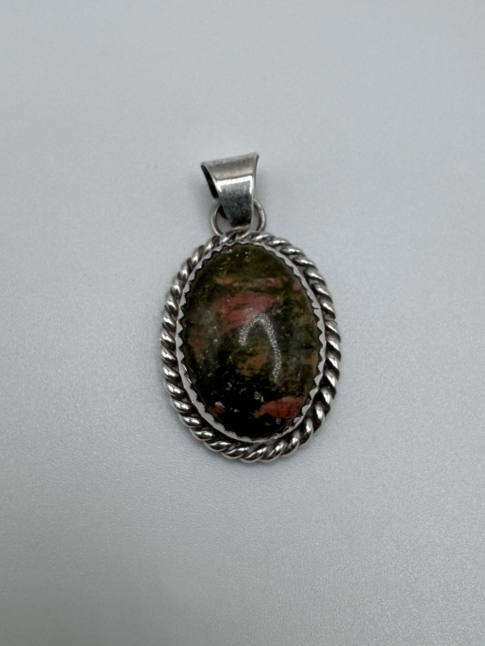 Sterling Silver 925 Unakite Pendant